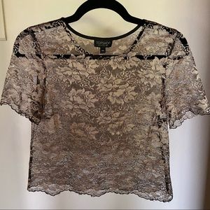 Topshop Gold Lace Top - Sz 4